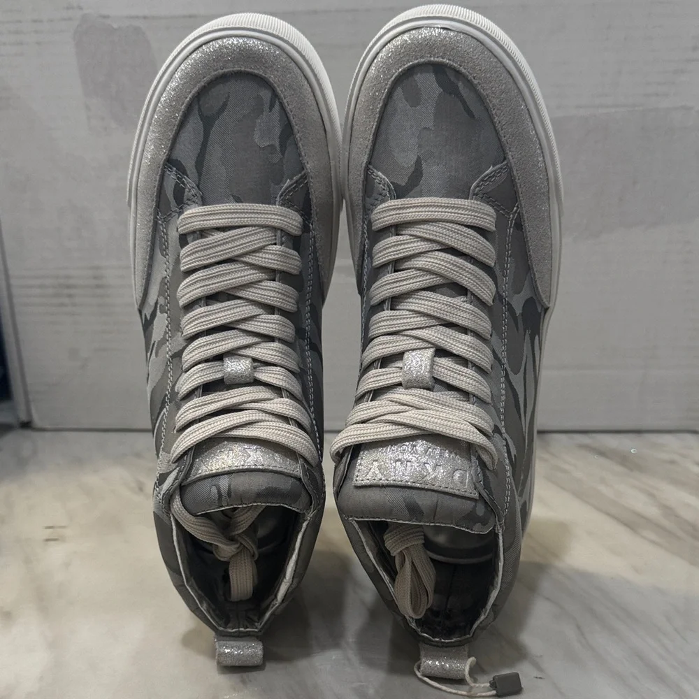 DKNY Men's Gray Camouflage High-Top Sneakers